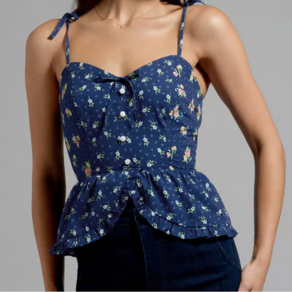 Gunne Sax for ModCloth super bloom peplum top